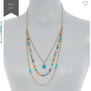 New Melrose and Market 3-Layer Multi-Bead Necklace